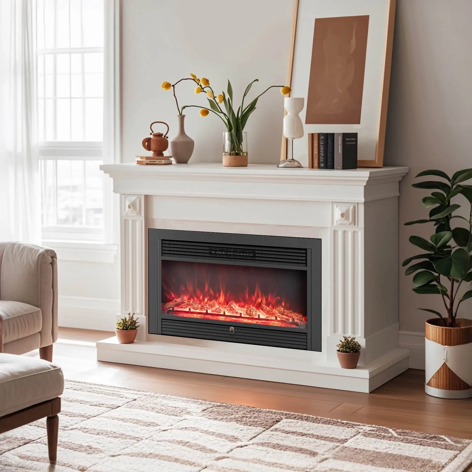 36" Electric Fireplace Insert 1500W Recessed Fireplace Heater w/Remote Control
36" Electric Fireplace Insert 1500W Recessed Fireplace Heater w/Remote Control