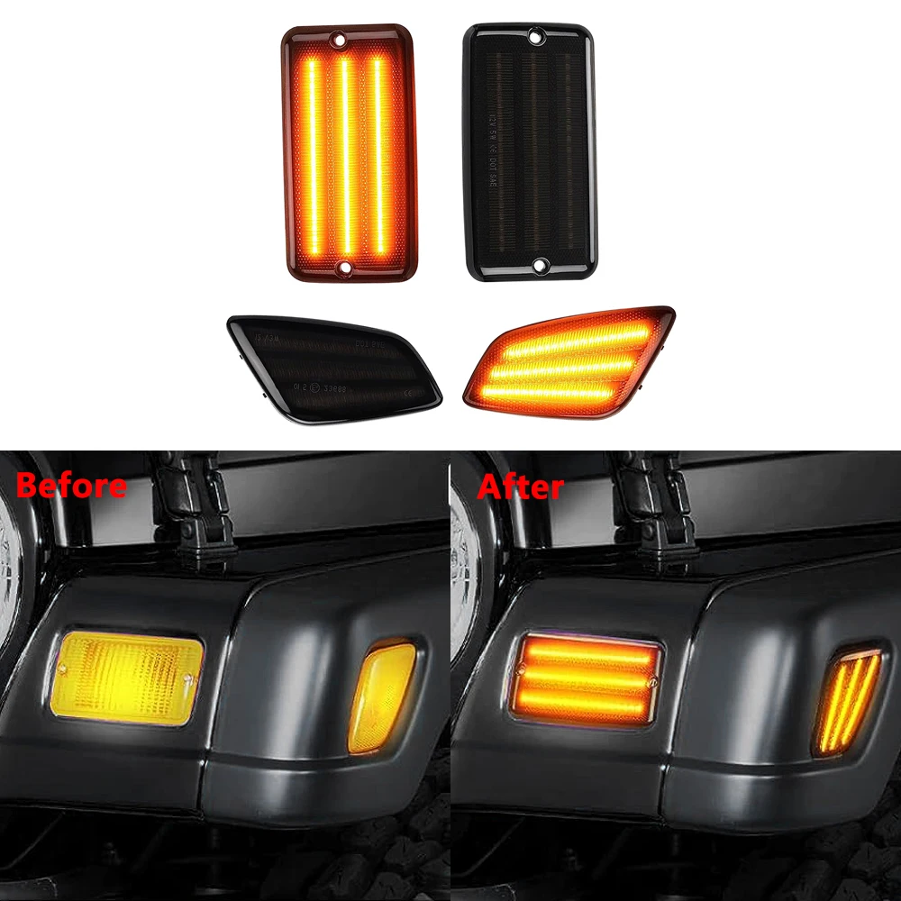 Комплект из 4 светодиодных боковых габаритных огней и передних указателей поворота для Jeep Wrangler TJ 1997-2006, 55155629AC, 55155628AC
Комплект из 4 светодиодных боковых габаритных огней и передних указателей поворота для Jeep Wrangler TJ 1997-2006, 55155629AC, 55155628AC