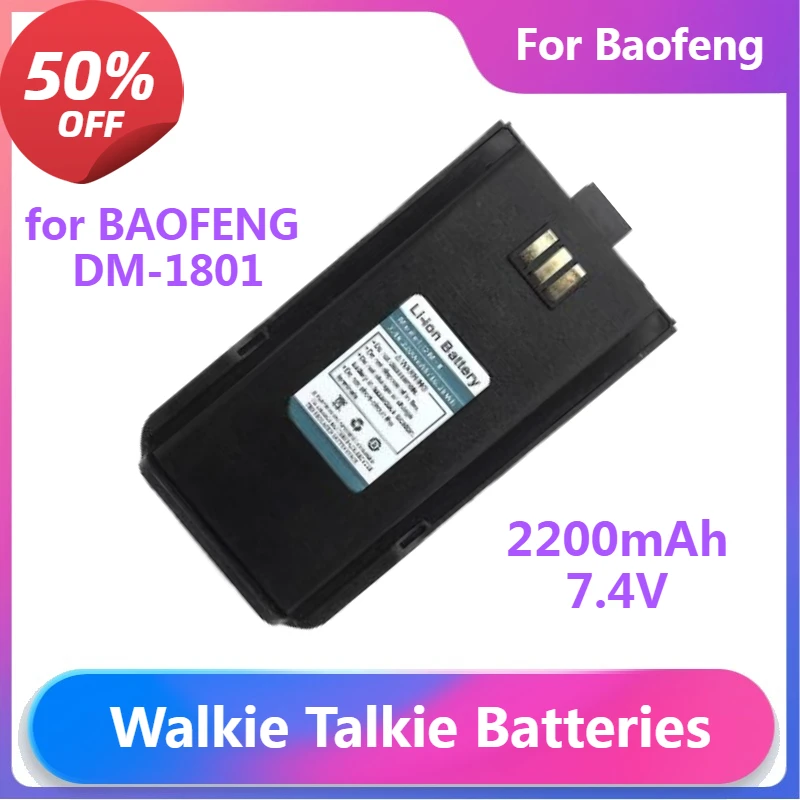 Walkie Talkie Batteries DM-8 for BAOFENG DM-1801 Walkie Talkie Compatible BF-H6 DM-860 DR-1801UV Two Way Radios 2200mAh Battery
Walkie Talkie Batteries DM-8 for BAOFENG DM-1801 Walkie Talkie Compatible BF-H6 DM-860 DR-1801UV Two Way Radios 2200mAh Battery