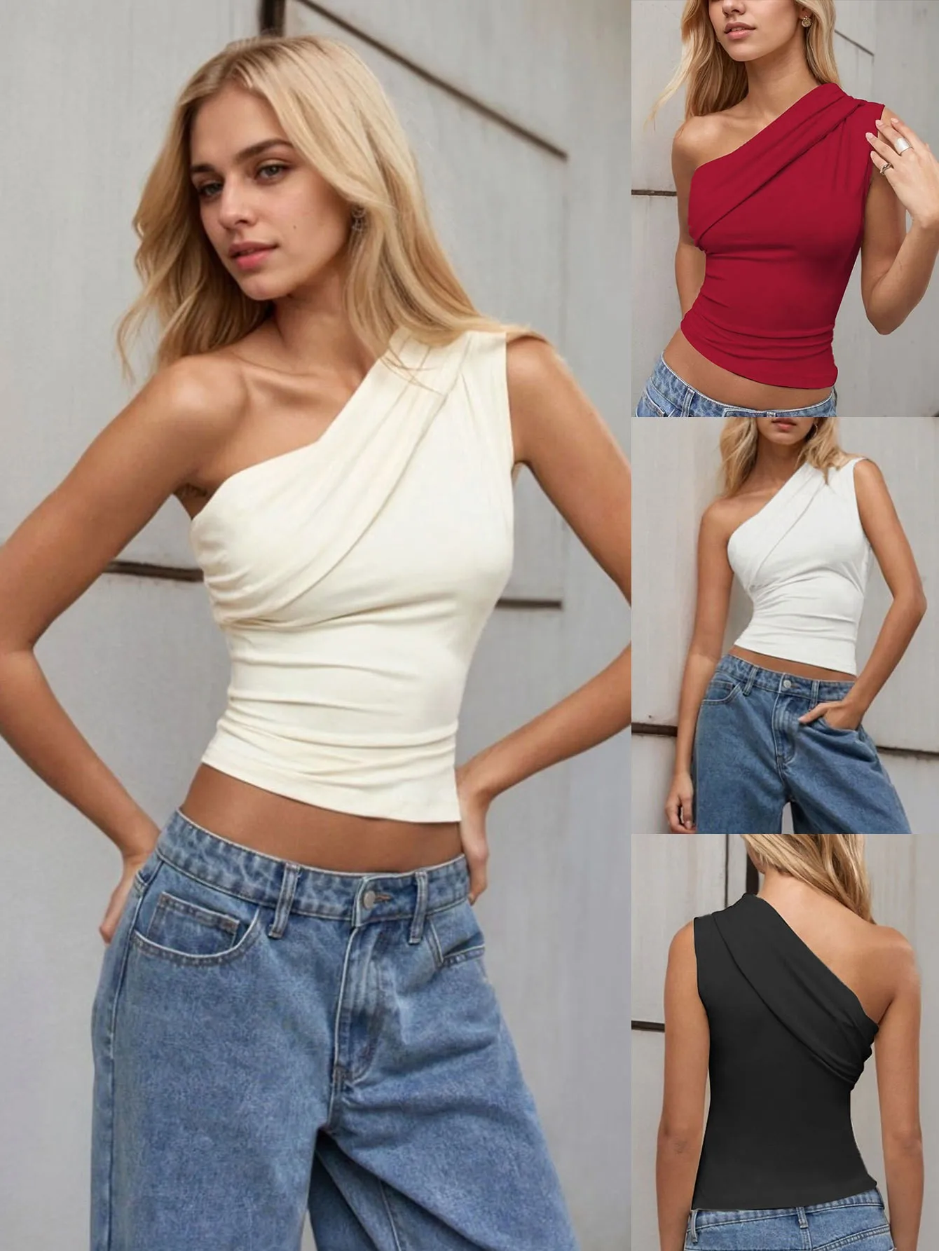 Summer Women's Clothing Sexy Off Shoulder Crop Top Y2K Clothes Slim Fit Sleeveless Polyester Short Length T Shirt For
Summer Women's Clothing Sexy Off Shoulder Crop Top Y2K Clothes Slim Fit Sleeveless Polyester Short Length T Shirt For