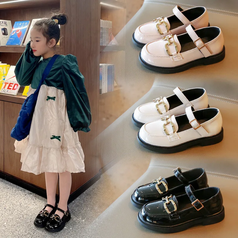 Туфли детские из лакированной кожи, однотонная обувь принцессы для школьников, на плоской подошве, в британском стиле, Мэри Джейн, для начинающих ходить детей 
Туфли детские из лакированной кожи, однотонная обувь принцессы для школьников, на плоской подошве, в британском стиле, Мэри Джейн, для начинающих ходить детей