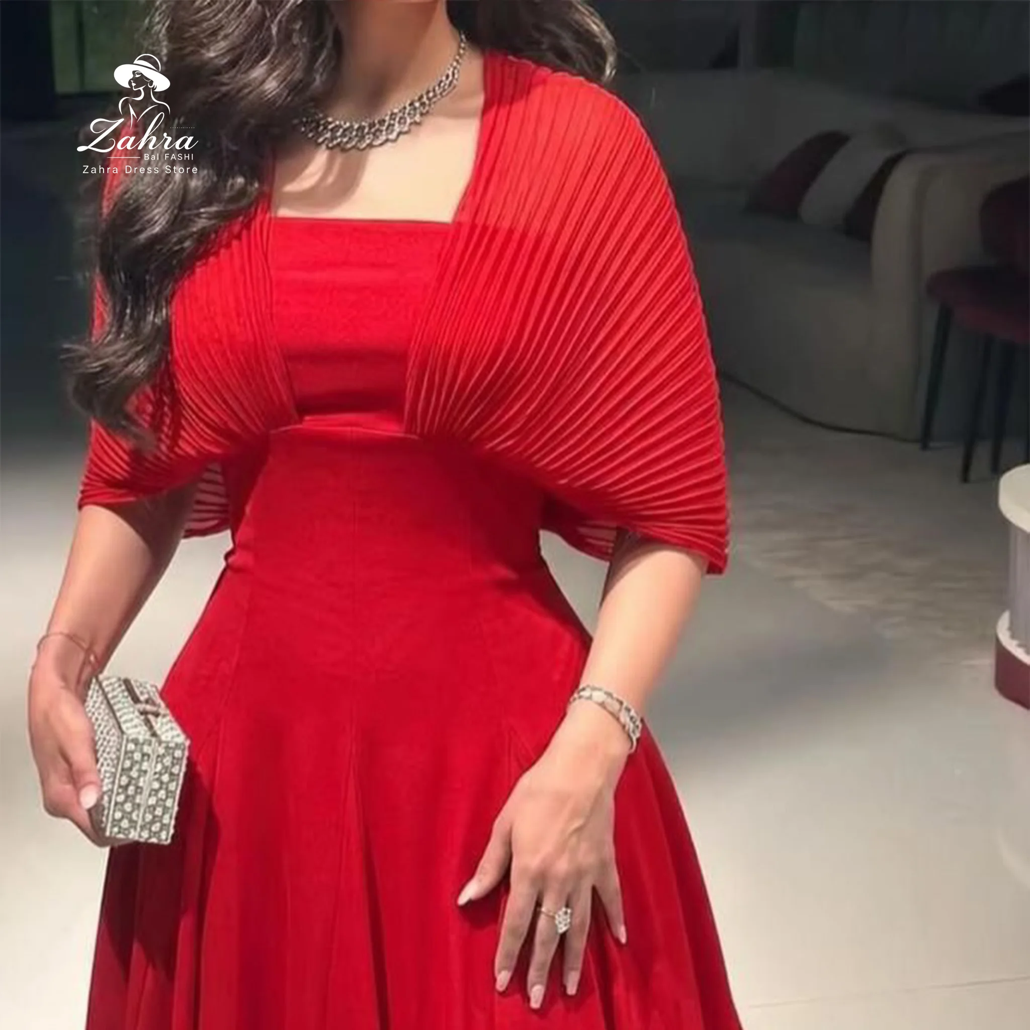 Women's Formal Evening Gowns Red A Line Evening Dress Square Neck Pleated Cape Back Tie Chiffon Maxi Elegant Party Dresses
Women's Formal Evening Gowns Red A Line Evening Dress Square Neck Pleated Cape Back Tie Chiffon Maxi Elegant Party Dresses