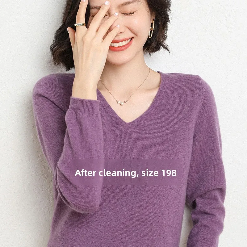 Large Size Women's V-Ne Knitted Wool Sweater Australian Beau Wool Inner Wear High-End Feeling Loose Fit Long Sve
Large Size Women's V-Ne Knitted Wool Sweater Australian Beau Wool Inner Wear High-End Feeling Loose Fit Long Sve