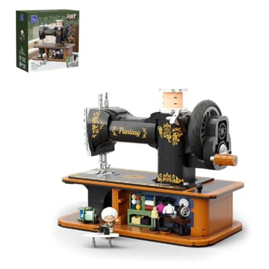 Retro Building Set Vintage Hand Crank Sewing Machine Brick Model Collectible with Functional Gear Linkage Hidden Mini Tailor Sh
Retro Building Set Vintage Hand Crank Sewing Machine Brick Model Collectible with Functional Gear Linkage Hidden Mini Tailor Sh