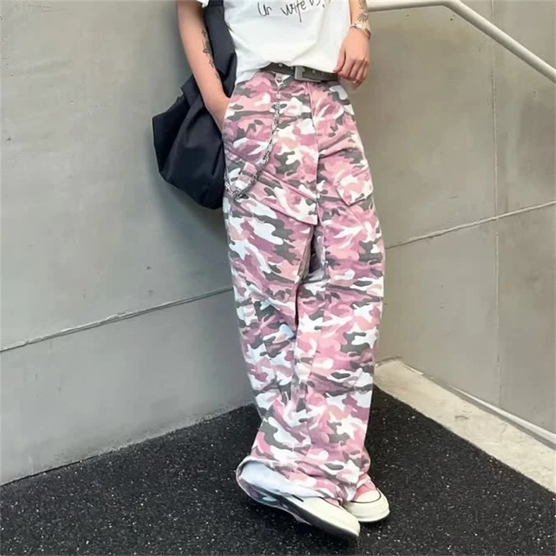 Women's Pink Camouflage Loose Wide Leg Trousers Young Girl Street Bottoms Female High Waisted Vintage Unisex Pants
Women's Pink Camouflage Loose Wide Leg Trousers Young Girl Street Bottoms Female High Waisted Vintage Unisex Pants