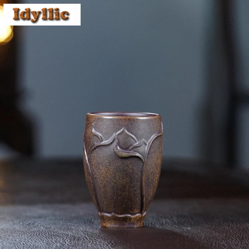 150ml Yixing Zisha Lotus Handle Teacup Zen Tea Bowl Sample Tea Cup Tea-tasting Smelling Cup Chazhan Master Cups Tea Services
150ml Yixing Zisha Lotus Handle Teacup Zen Tea Bowl Sample Tea Cup Tea-tasting Smelling Cup Chazhan Master Cups Tea Services