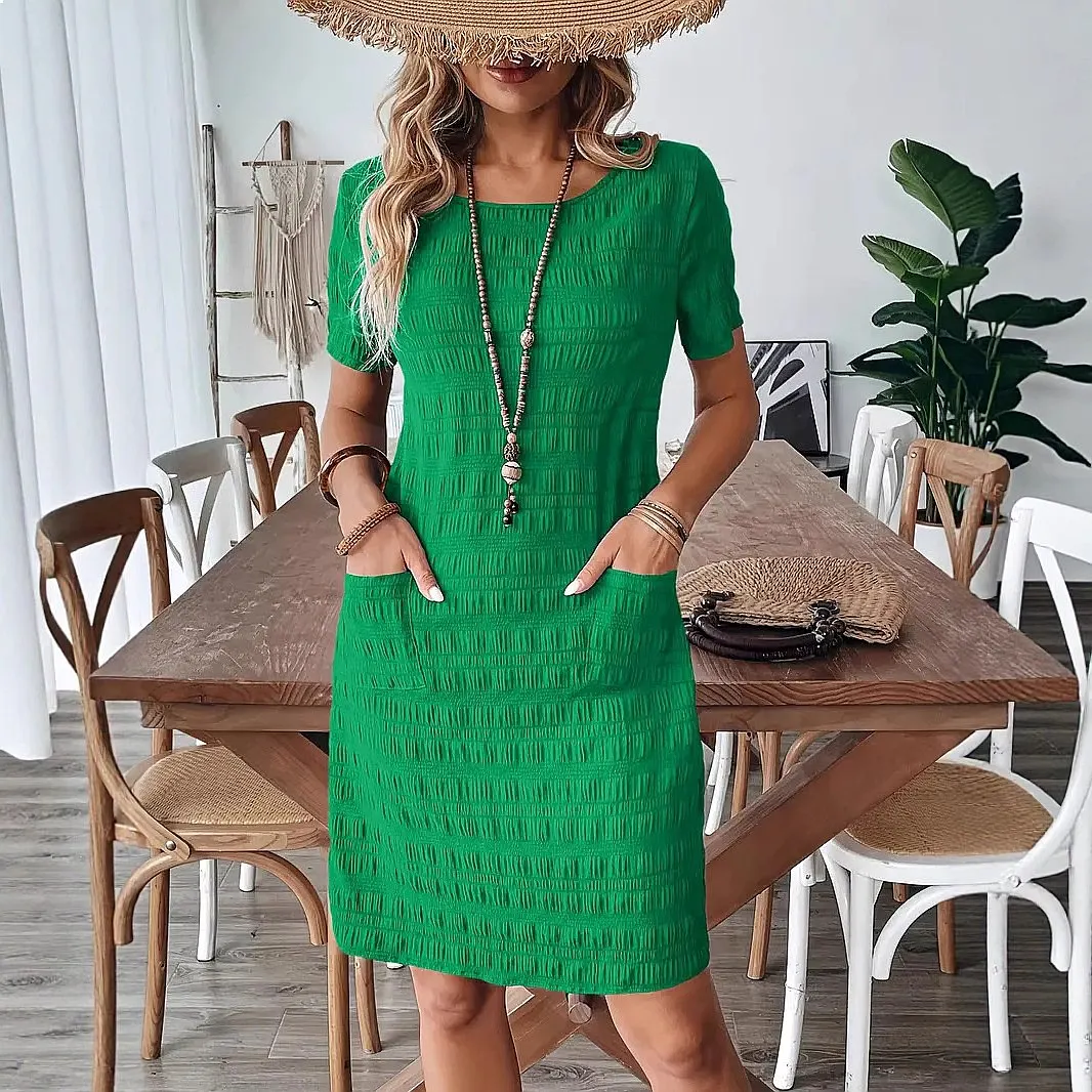Summer Dress Casual Short Sleeve Loose Pocket Dresses Spring Summer Jumpsuit Playsuit Matching Set
Summer Dress Casual Short Sleeve Loose Pocket Dresses Spring Summer Jumpsuit Playsuit Matching Set