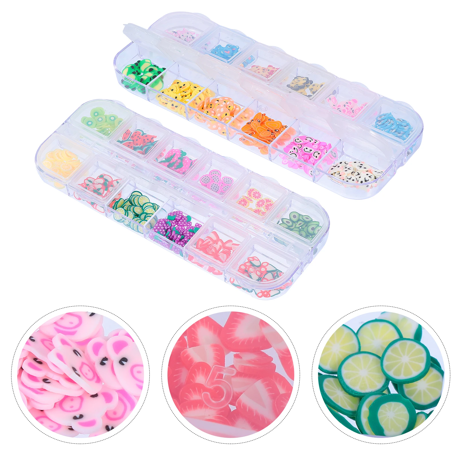 2 Boxes Nail Art Slices Diy Decoration Skin-Friendly Multipurpose For Nail Art Face Makeup Earring Making Cellphone Crafts Sweet 
2 Boxes Nail Art Slices Diy Decoration Skin-Friendly Multipurpose For Nail Art Face Makeup Earring Making Cellphone Crafts Sweet