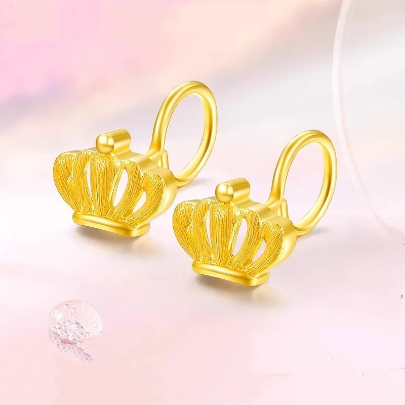 Fashion AU999 Golden Crown Earstuds 24K Earrings Hook Small Eardrops Valentine's Day Gift for Girlfriend Confession
Fashion AU999 Golden Crown Earstuds 24K Earrings Hook Small Eardrops Valentine's Day Gift for Girlfriend Confession