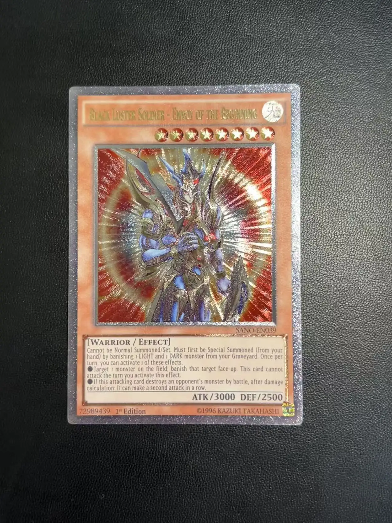 Yu-Gi-Oh! Black Luster Soldier - Envoy of the Beginning SANO-EN039 TCG Ultimate Rare/UTR DIY Customize Game Card (Not Original)
Yu-Gi-Oh! Black Luster Soldier - Envoy of the Beginning SANO-EN039 TCG Ultimate Rare/UTR DIY Customize Game Card (Not Original)
