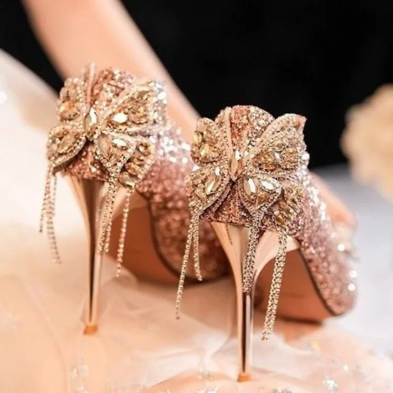 Womens High Heels Luxury Elegant Sequined Wedding Shoes Designer Banquet Formal Shoes for Women High Heel Pumps Zapatos De Mujer
Womens High Heels Luxury Elegant Sequined Wedding Shoes Designer Banquet Formal Shoes for Women High Heel Pumps Zapatos De Mujer