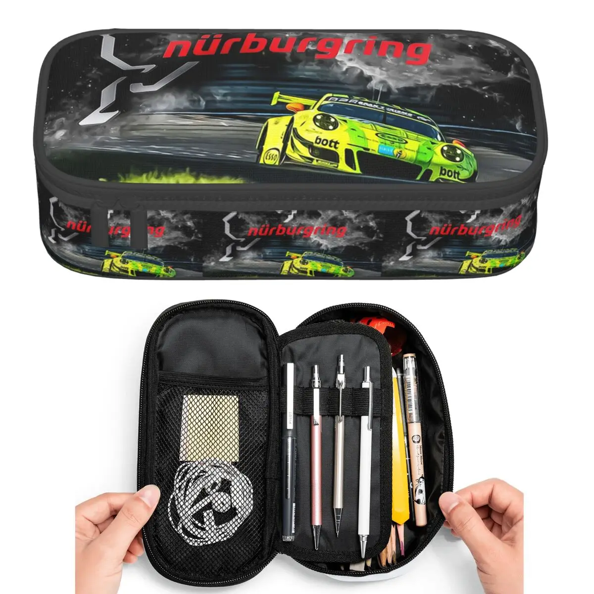 Nurburgring Print Pencil Cases for Student Pen Box Pencil Bag Large Storage Pencil Pouch Pen Holder
Nurburgring Print Pencil Cases for Student Pen Box Pencil Bag Large Storage Pencil Pouch Pen Holder
