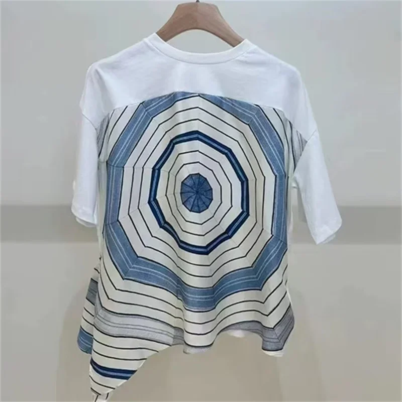 Women's Geometric Print T-Shirt 2025 Summer - Irregular Patchwork Round Neck Short Sleeve
Women's Geometric Print T-Shirt 2025 Summer - Irregular Patchwork Round Neck Short Sleeve