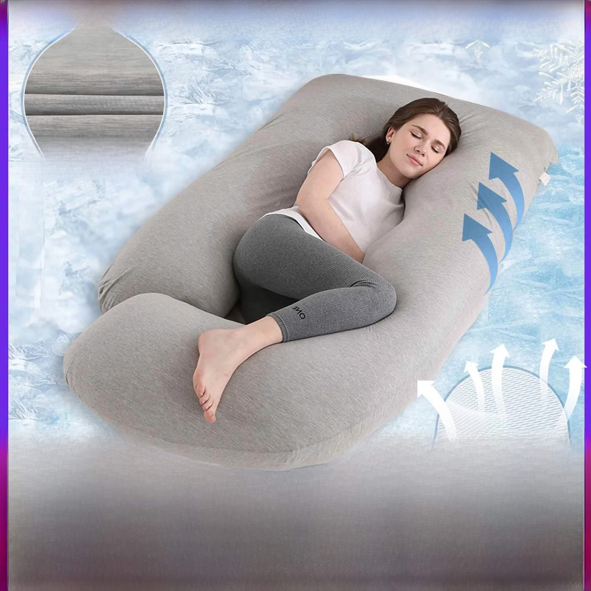 Cool Sensation Maternity Pillow Detachable Armrest Breastfeeding Bed Pillow Side Sleepers Back Support Polyester Fiber
Cool Sensation Maternity Pillow Detachable Armrest Breastfeeding Bed Pillow Side Sleepers Back Support Polyester Fiber