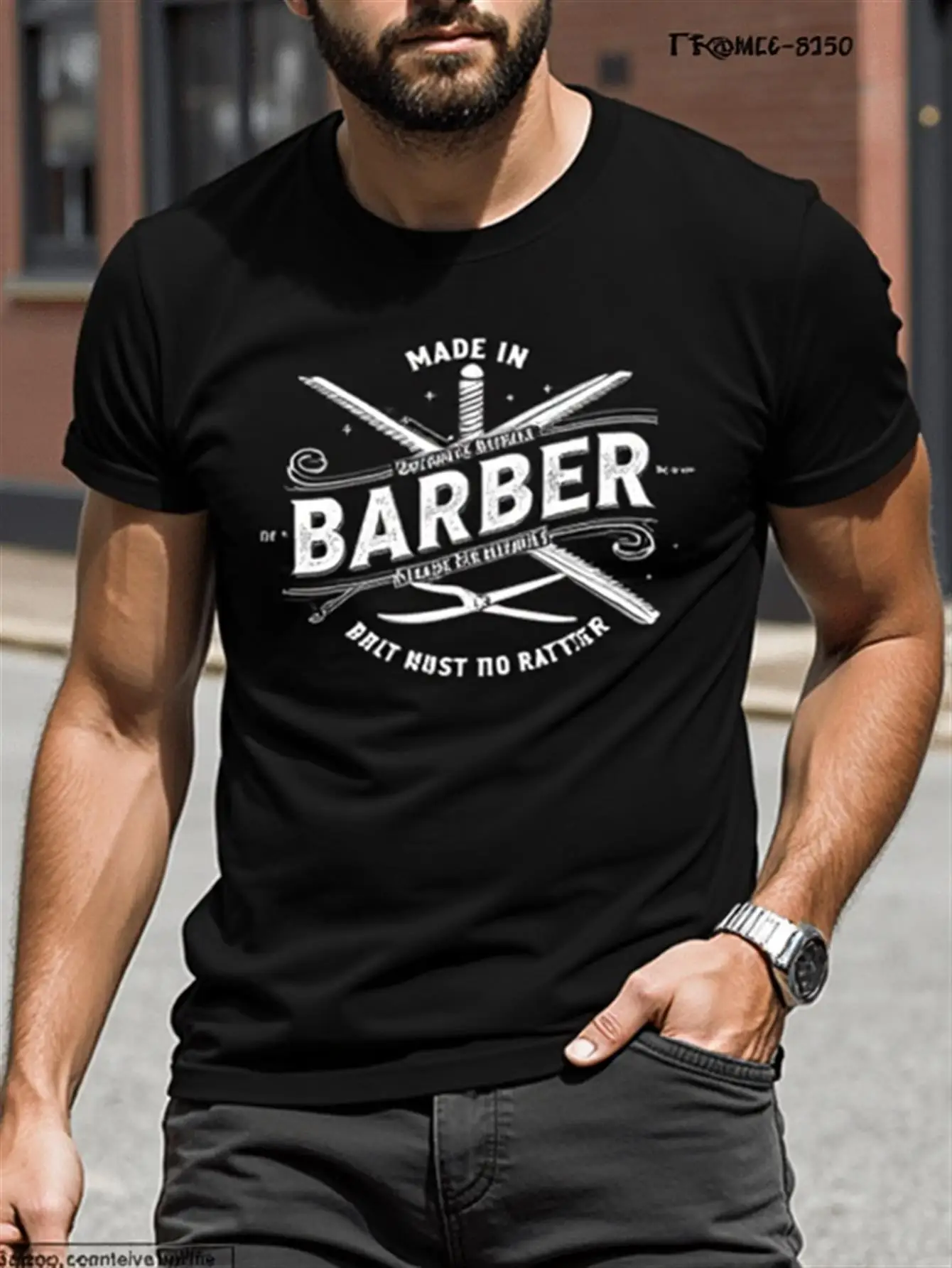 Men's Vintage Barber Pattern T-Shirt with Retro Barber Pole Design Featuring Scissors and Striped Pole, Soft and Breathable Pure Cotton T-Shirt, Classic Fit Crew Neck Shirt Suitable for Barbers and Vintage Style Enthusiasts
Men's Vintage Barber Pattern T-Shirt with Retro Barber Pole Design Featuring Scissors and Striped Pole, Soft and Breathable Pure Cotton T-Shirt, Classic Fit Crew Neck Shirt Suitable for Barbers and Vintage Style Enthusiasts