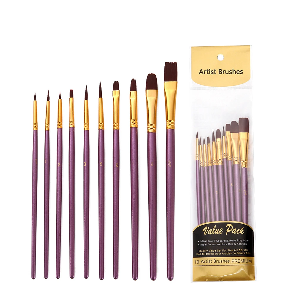 10pcs/set For Kids Art Supplies Watercolor Accessories Paint Brush Set Nylon Stationery Craft Acrylic Oil Gift Round Pointed Tip
10pcs/set For Kids Art Supplies Watercolor Accessories Paint Brush Set Nylon Stationery Craft Acrylic Oil Gift Round Pointed Tip
