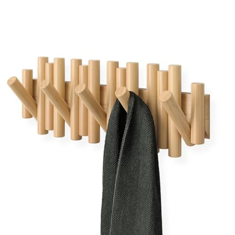 Picket Coat Rack Wall Mount 5 Flip-Down Wood Coat Hooks, Modern and Functional Storage, Easy Install Wall Hooks, Natural
Picket Coat Rack Wall Mount 5 Flip-Down Wood Coat Hooks, Modern and Functional Storage, Easy Install Wall Hooks, Natural