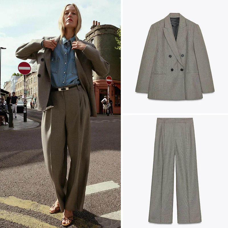 New Arrival Autumn Women's Suiting Jaet Loose Pleated Pants Career Women's Outfit Set Long Sve Long Pants Other Material
New Arrival Autumn Women's Suiting Jaet Loose Pleated Pants Career Women's Outfit Set Long Sve Long Pants Other Material
