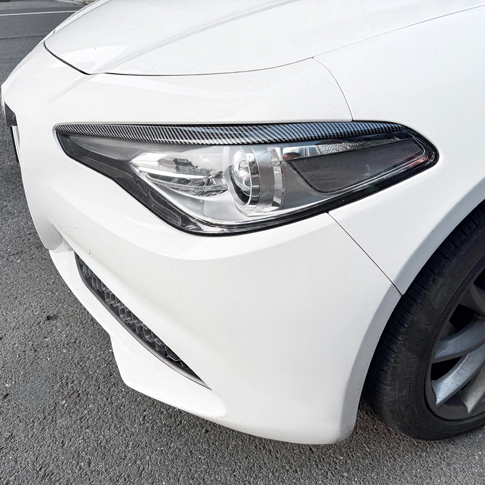 Headlight Eyebrow Headlamp Eyelid Trim Carbon Fiber Look/Gloss Black Front Light Lamp Cover Brow For 2015-2022 Alfa Romeo Giulia
Headlight Eyebrow Headlamp Eyelid Trim Carbon Fiber Look/Gloss Black Front Light Lamp Cover Brow For 2015-2022 Alfa Romeo Giulia