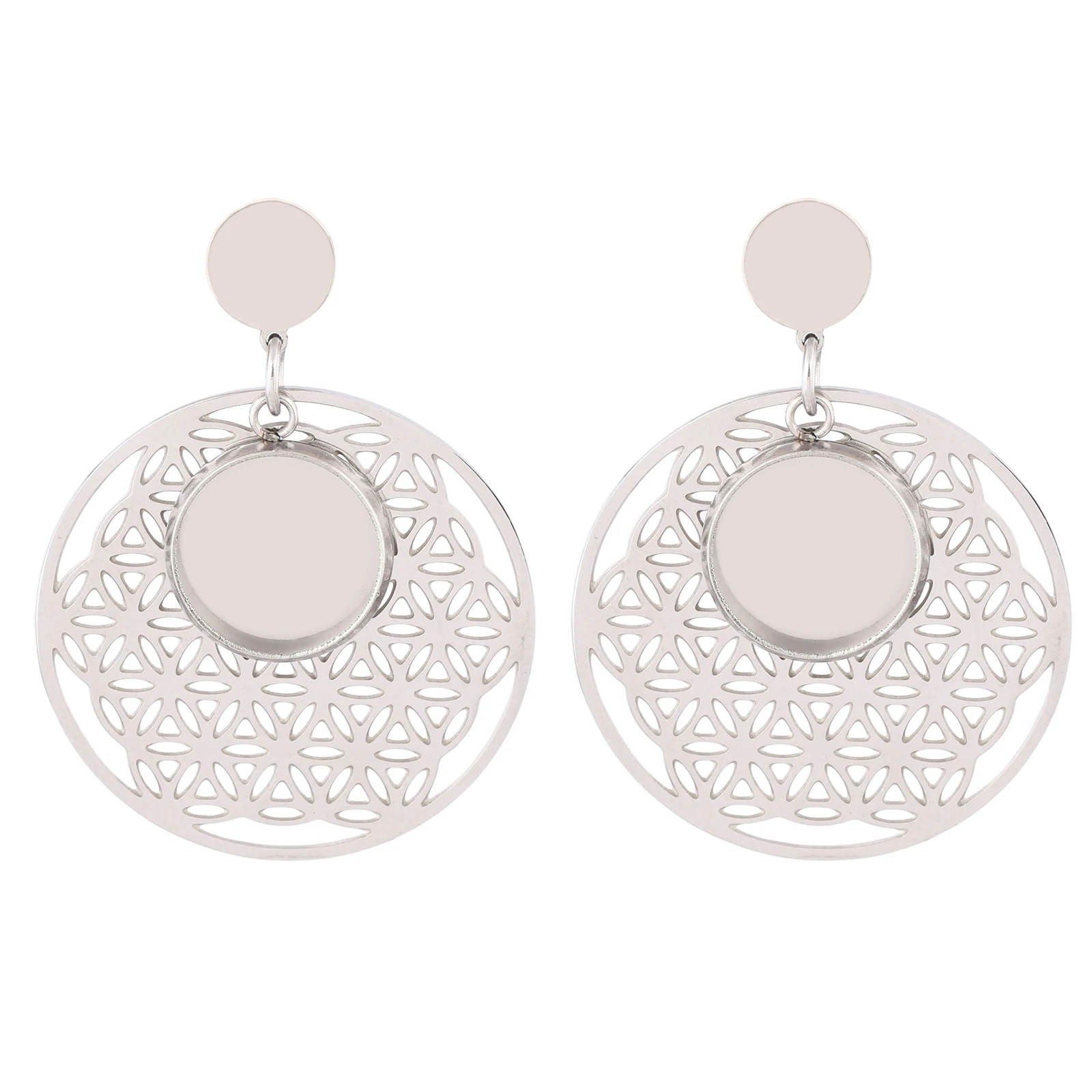 6pcs Stainless Steel Fit 12mm Cabochon Earring Base Setting Blanks With Hollow Circle Charm Diy Post Earrings Studs Findings
6pcs Stainless Steel Fit 12mm Cabochon Earring Base Setting Blanks With Hollow Circle Charm Diy Post Earrings Studs Findings