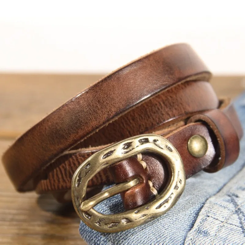 Женский тонкий ремень с медной пряжкой 1,7 см, украшенный узлом ручной работы, универсальные мягкие коричневые джинсы из натуральной яловой кожи, узкие ремни
Женский тонкий ремень с медной пряжкой 1,7 см, украшенный узлом ручной работы, универсальные мягкие коричневые джинсы из натуральной яловой кожи, узкие ремни