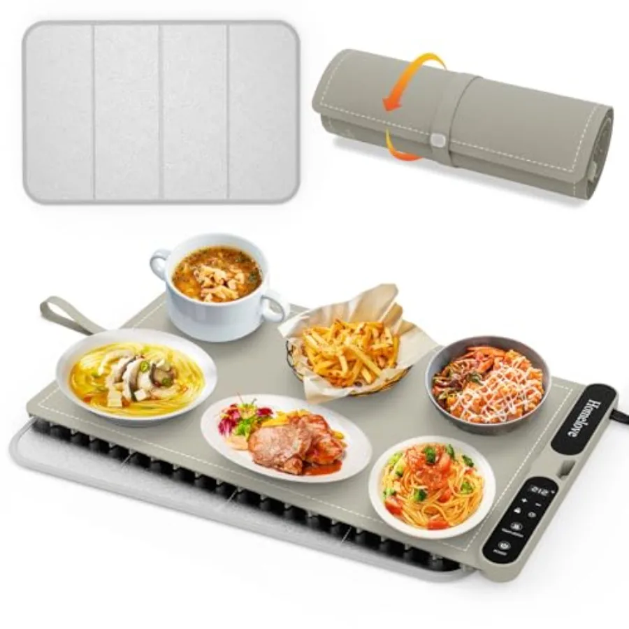 Warming Mat for Food - Fast Full Surface Electric Warming Tray with 7 Temp-Settings and 8H Timer Portable Roll Up Food Warmer w
Warming Mat for Food - Fast Full Surface Electric Warming Tray with 7 Temp-Settings and 8H Timer Portable Roll Up Food Warmer w