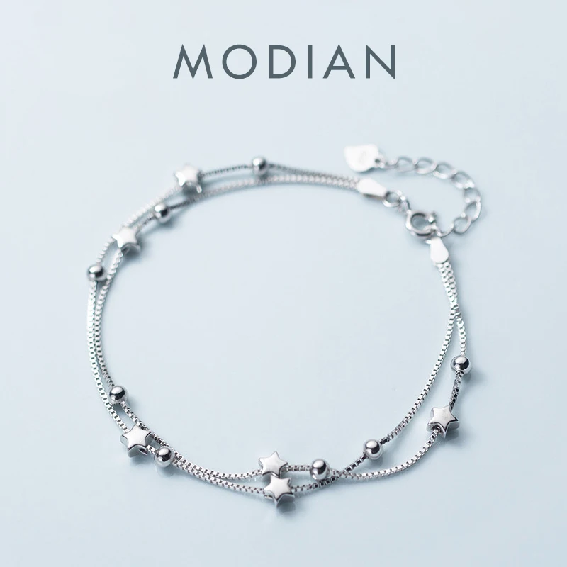 Modian New 925 Sterling Silver Little Ball Stars Bracelet Chain Link For Women Original Bracelets Engagement Gift Fine Jewelry
Modian New 925 Sterling Silver Little Ball Stars Bracelet Chain Link For Women Original Bracelets Engagement Gift Fine Jewelry
