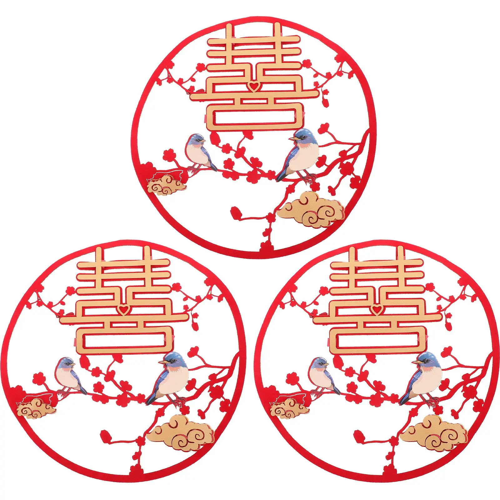 3Pcs Double Stickers Flocked Wedding Decor Chinese Theme Room Decoration Balcony Door Window Wedding New House Decors nament
3Pcs Double Stickers Flocked Wedding Decor Chinese Theme Room Decoration Balcony Door Window Wedding New House Decors nament