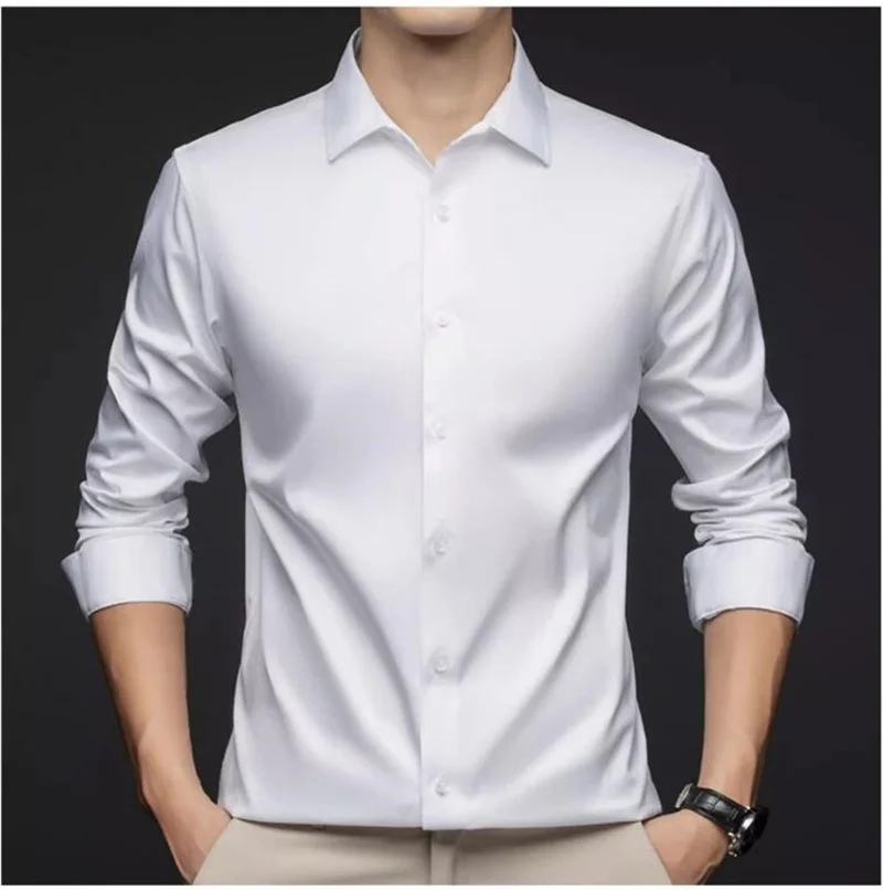 S-5XL Мужская рубашка с длинным рукавом, не утюг, устойчивое к морщинам деловое платье, элитный профессиональный повседневный костюм, белая рубашка 
S-5XL Мужская рубашка с длинным рукавом, не утюг, устойчивое к морщинам деловое платье, элитный профессиональный повседневный костюм, белая рубашка