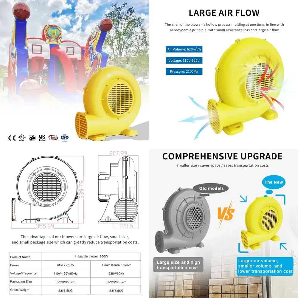 750 Watt Bounce House Bouncy Castle Using Inflatable air Blower Zhongshan Songhai Electromechanical Co., Ltd.
750 Watt Bounce House Bouncy Castle Using Inflatable air Blower Zhongshan Songhai Electromechanical Co., Ltd.