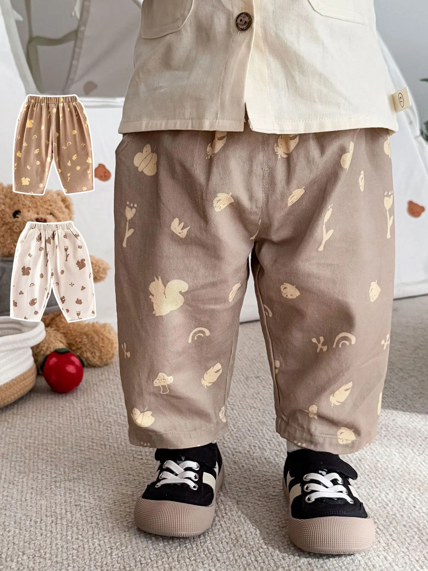 Toddler Kids Boys 0-5Y Baby Girls Cotton Woven Pants Squirrel Print with Elastic Waist Loose Casual Children's Clothing Trousers
Toddler Kids Boys 0-5Y Baby Girls Cotton Woven Pants Squirrel Print with Elastic Waist Loose Casual Children's Clothing Trousers
