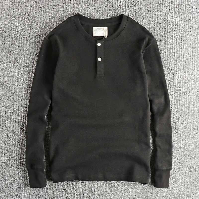 Autumn Winter Men's Long Sleeve T-Shirt Washed Bamboo Cotton Vintage American Style Henry Collar Base Shirt Casual Wear
Autumn Winter Men's Long Sleeve T-Shirt Washed Bamboo Cotton Vintage American Style Henry Collar Base Shirt Casual Wear