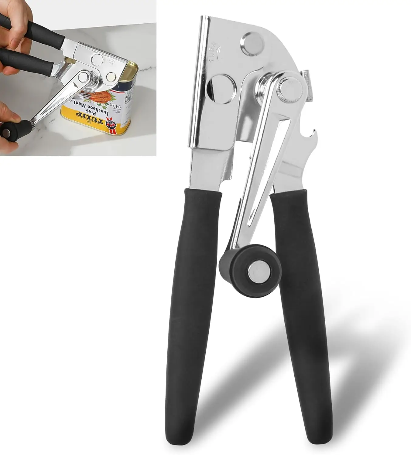 Heavy Duty Manual Can Opener with Magnet, Smooth Edge, Comfortable Long Handles, Fits All Size Cans
Heavy Duty Manual Can Opener with Magnet, Smooth Edge, Comfortable Long Handles, Fits All Size Cans