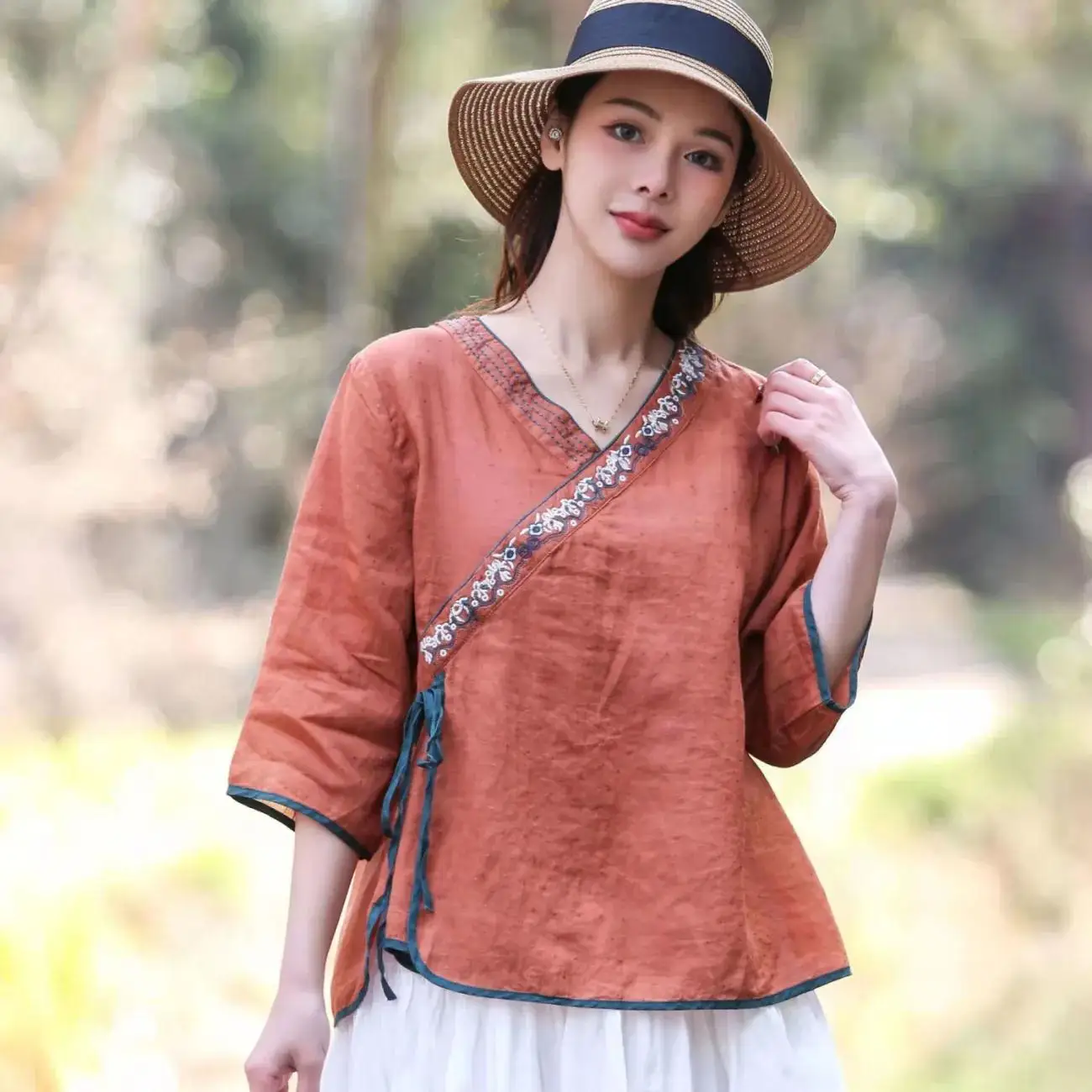 Chinese women elegant blouse cotton linen embroidery ethnic style comfortable loose top comfortable oriental hanfu blouseYY15
Chinese women elegant blouse cotton linen embroidery ethnic style comfortable loose top comfortable oriental hanfu blouseYY15