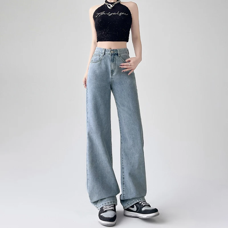 Light Blue High Waist Wide Leg Jeans Women's Loose Straight Cut Spring New Style Retro Style Ladies Jeans Casual Long Pants
Light Blue High Waist Wide Leg Jeans Women's Loose Straight Cut Spring New Style Retro Style Ladies Jeans Casual Long Pants