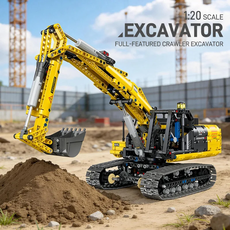 New 57023 1246pcs MOC Technical RC 1:20 Full-Featured Crawler Excavator Building Blocks Bricks Assembling Toys for Boys Gift Set
New 57023 1246pcs MOC Technical RC 1:20 Full-Featured Crawler Excavator Building Blocks Bricks Assembling Toys for Boys Gift Set