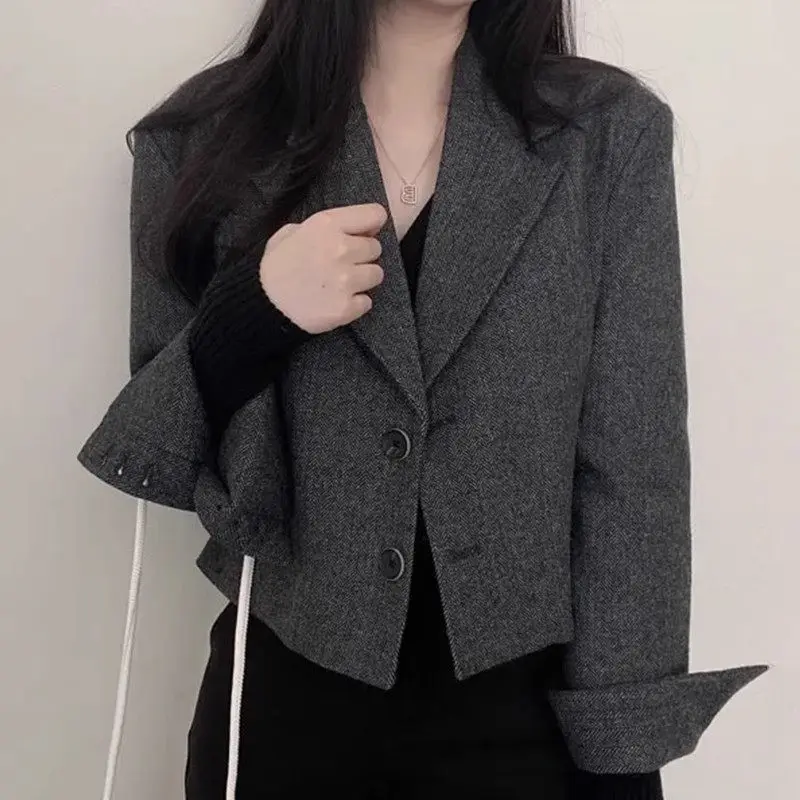Korean Autumn/Winter Retro Suit Collar Herringbone Pattern Blazer Women Loose Casual Versatile Long Sleeve Short Jacket Z2585
Korean Autumn/Winter Retro Suit Collar Herringbone Pattern Blazer Women Loose Casual Versatile Long Sleeve Short Jacket Z2585