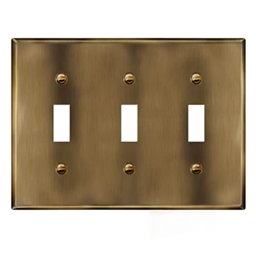 Triple Toggle Light Switch Metal Cover Plate, Wall Plate, Corrosion Resistant, .50" x 6.8", 201, 7713-AB
Triple Toggle Light Switch Metal Cover Plate, Wall Plate, Corrosion Resistant, .50" x 6.8", 201, 7713-AB