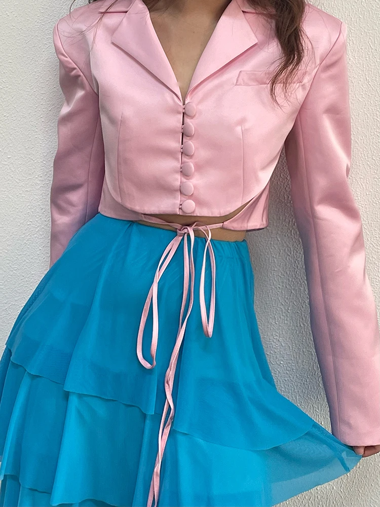 Pink ort Neon Suit NIHONG2AW Sweet Sle Button Detail Belted Fit Design Polyester Fabric Long Sve Pure Color Suit
Pink ort Neon Suit NIHONG2AW Sweet Sle Button Detail Belted Fit Design Polyester Fabric Long Sve Pure Color Suit