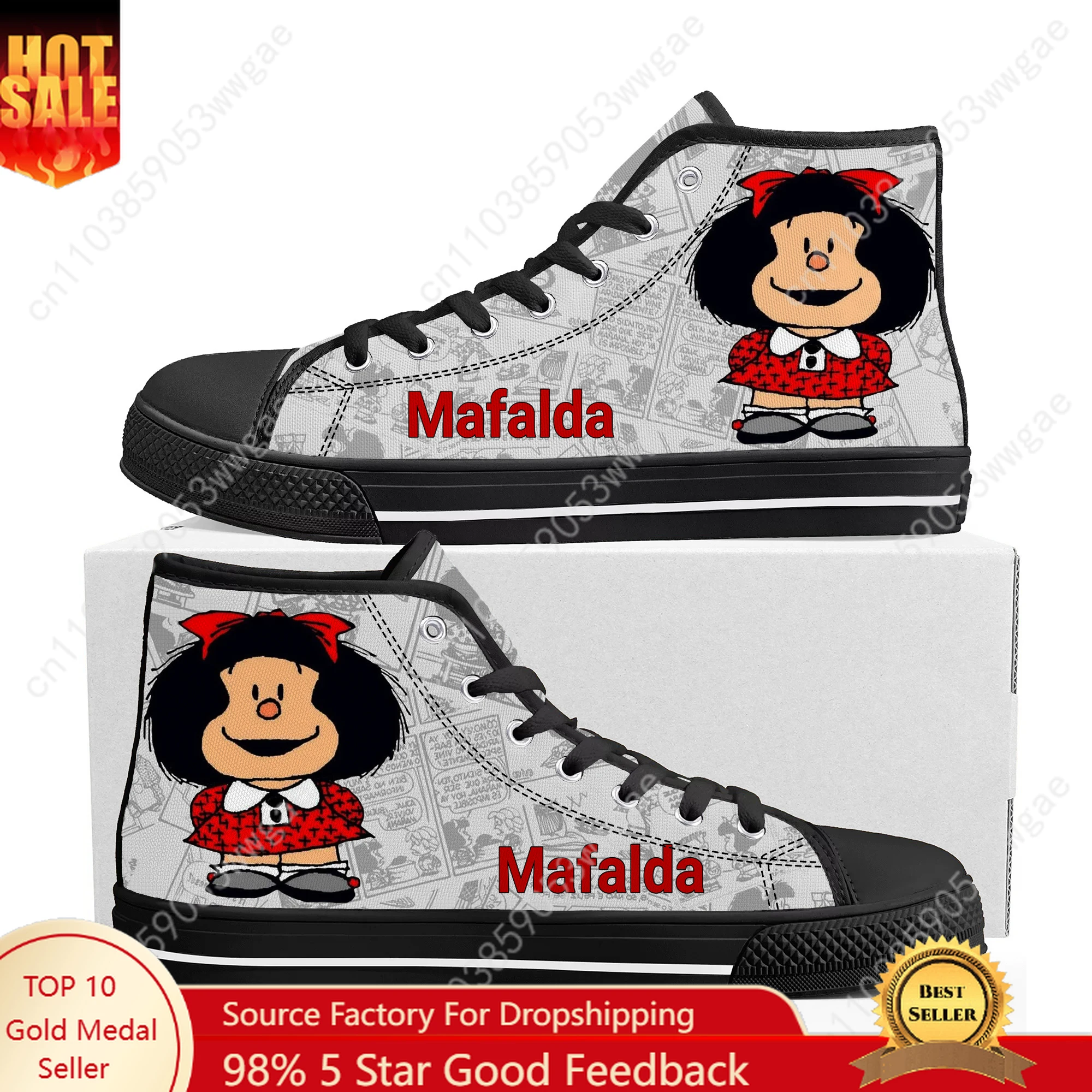 Mafalda High Top Sneaker Mens Womens Teenagers High Quality Canvas Sneaker Fashion Casual Couple Shoes Anime Custom Made Shoes
Mafalda High Top Sneaker Mens Womens Teenagers High Quality Canvas Sneaker Fashion Casual Couple Shoes Anime Custom Made Shoes