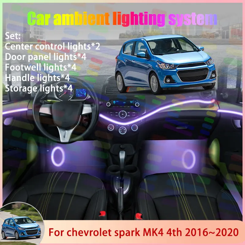 For chevrolet spark MK4 4th 2016~2020 M400 Holden 6/18 in 1 Car Atmosphere Light Lamp RGB Shade Ensemble Streamer Atmosphere Set
For chevrolet spark MK4 4th 2016~2020 M400 Holden 6/18 in 1 Car Atmosphere Light Lamp RGB Shade Ensemble Streamer Atmosphere Set