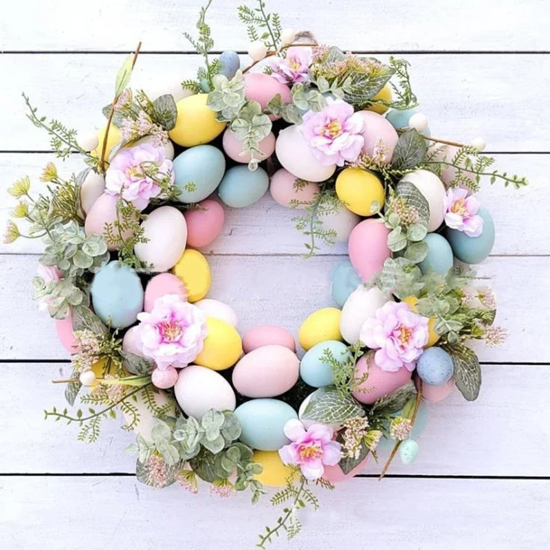 45cm Bunny Easter Colorful Egg Wreath Door Wall Hanging Pendants Simulated Green Plant Egg Happy Easter Day Party Decor For Home
45cm Bunny Easter Colorful Egg Wreath Door Wall Hanging Pendants Simulated Green Plant Egg Happy Easter Day Party Decor For Home