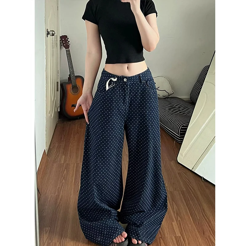 American Style Loose Daily Polka Dot Denim Pants Women's 2026 Summer New Design Casual Pants Knife Wide Leg Pants
American Style Loose Daily Polka Dot Denim Pants Women's 2026 Summer New Design Casual Pants Knife Wide Leg Pants
