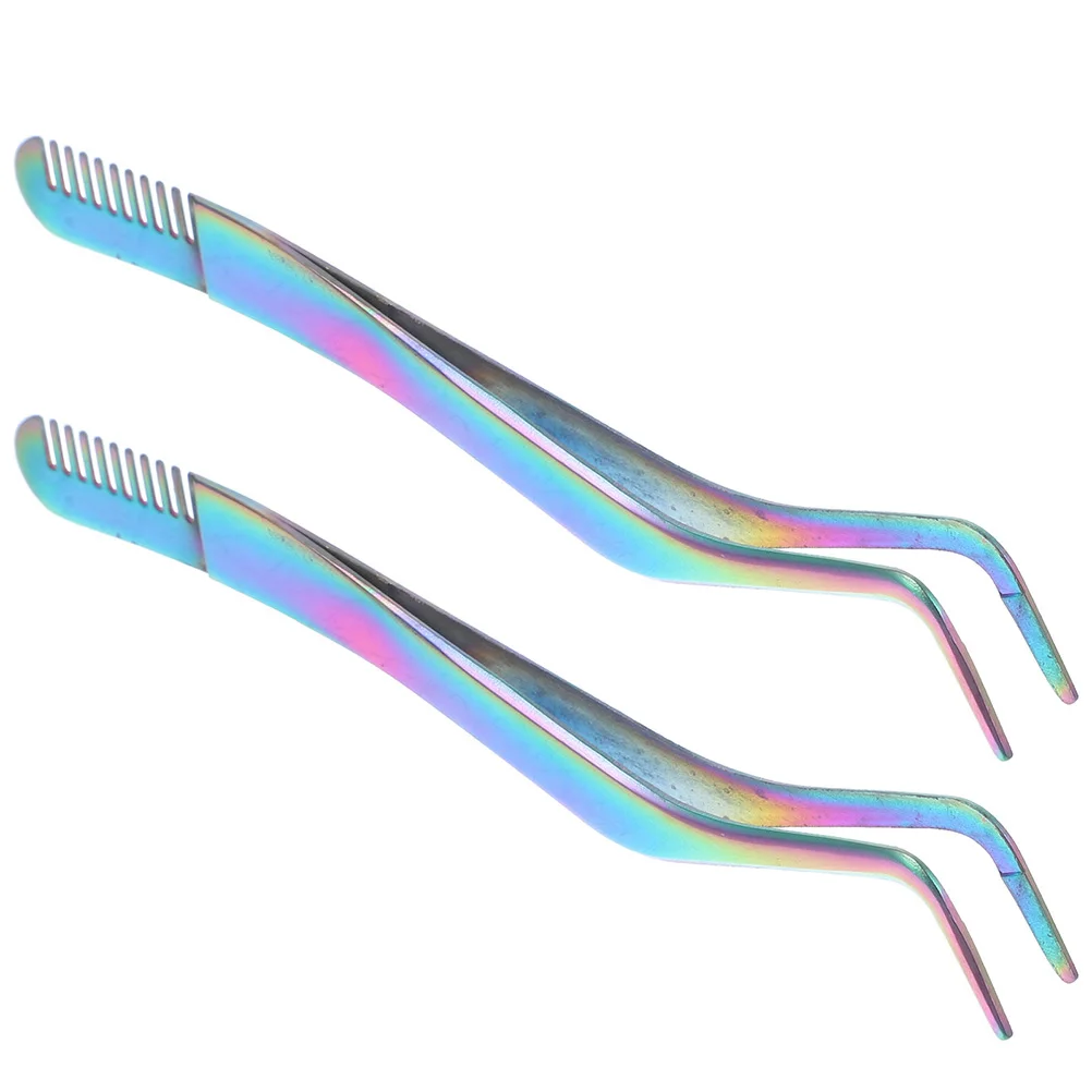 2Pcs Eyelash Tweezers Stainless Steel Precision Lash Applicator Tool for Eyebrow Trimming and Extension Comb End Design
2Pcs Eyelash Tweezers Stainless Steel Precision Lash Applicator Tool for Eyebrow Trimming and Extension Comb End Design