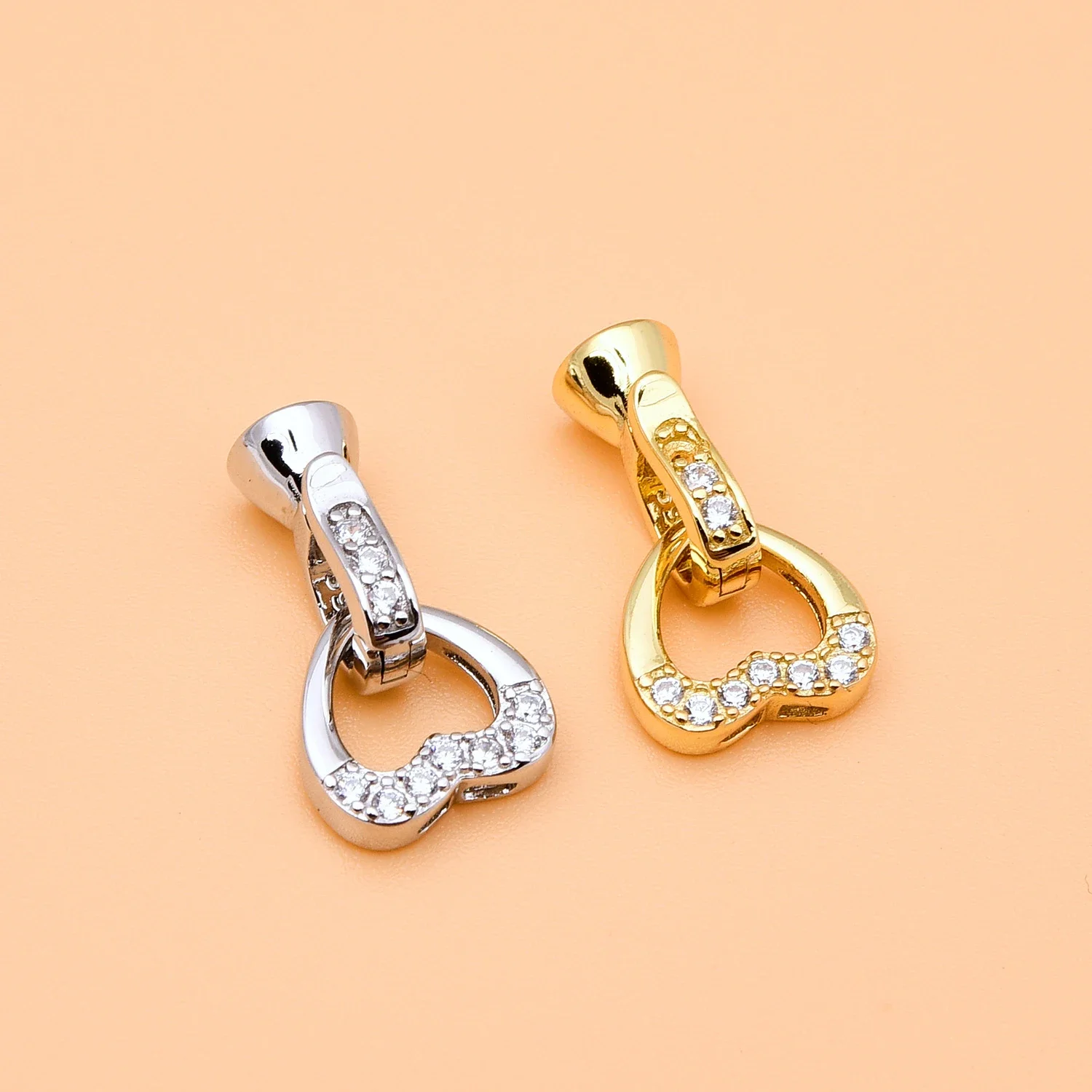 925 Sterling Silver Pearl Buckle Accessories Gold Plated Love Zircon Link Buckle Bracelet Necklace Clasp Handmade DIY
925 Sterling Silver Pearl Buckle Accessories Gold Plated Love Zircon Link Buckle Bracelet Necklace Clasp Handmade DIY