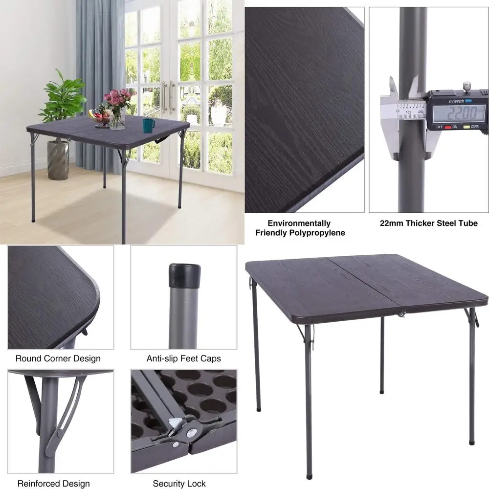 Portable 34 Square Folding Card Table with Resin Top, Collapsible Legs for Indoor and Outdoor Adult Use, Brown
Portable 34 Square Folding Card Table with Resin Top, Collapsible Legs for Indoor and Outdoor Adult Use, Brown