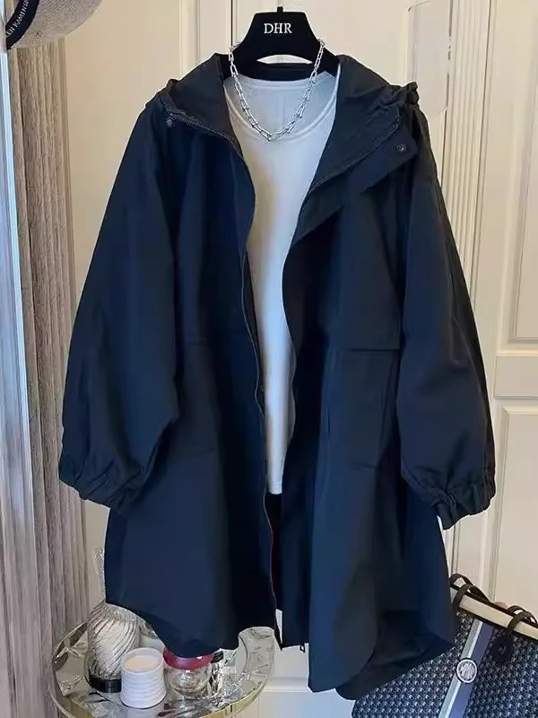 plus Size 300 Pounds Design Sense Mid-Length Hooded Jacket Women's American Loose Casual Patchwork Workwear Coat
plus Size 300 Pounds Design Sense Mid-Length Hooded Jacket Women's American Loose Casual Patchwork Workwear Coat