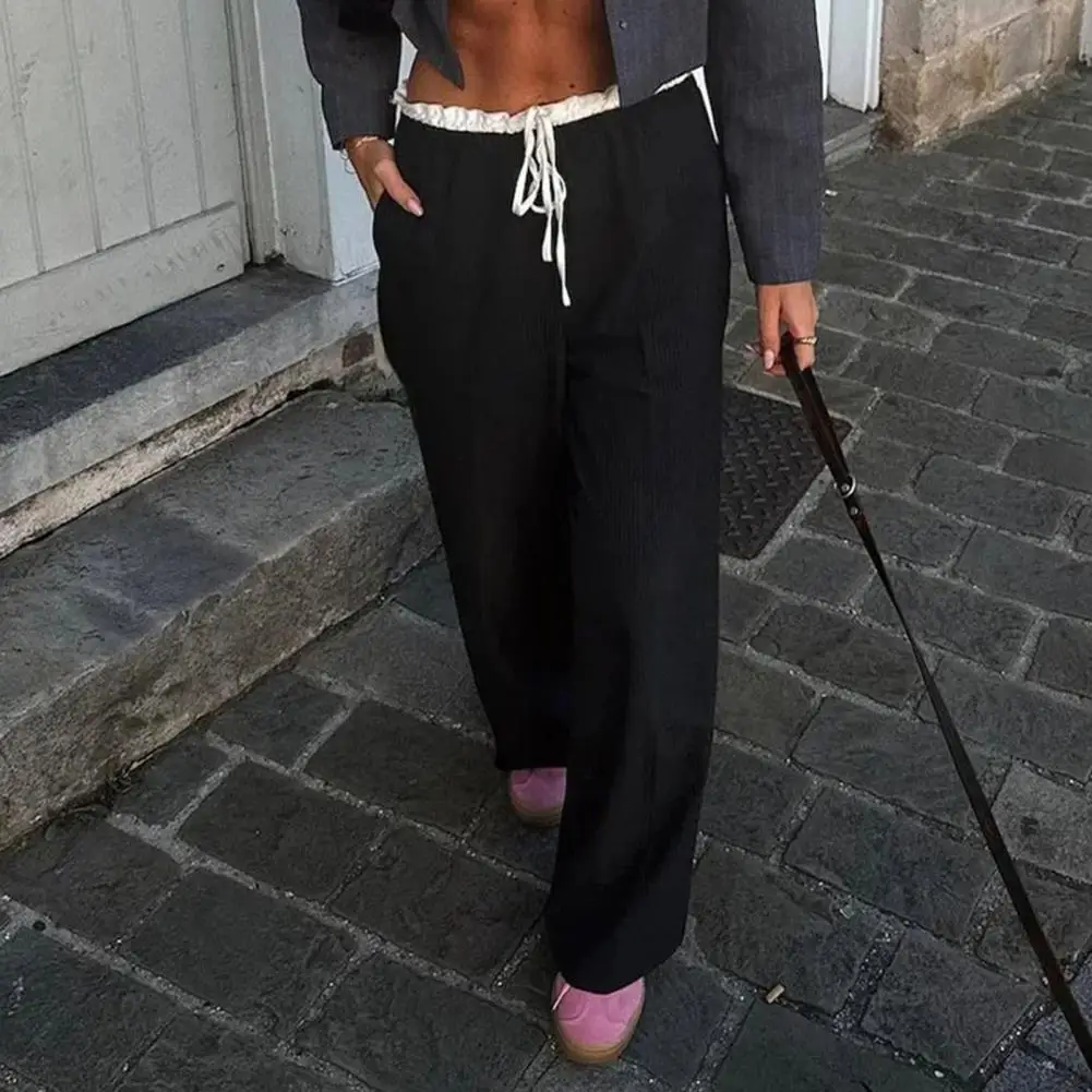 Women Fashion Solid Lace Up Side Zipper Straight Pants Vintage High Elastic Waist Female Chic Lady Trousers
Women Fashion Solid Lace Up Side Zipper Straight Pants Vintage High Elastic Waist Female Chic Lady Trousers