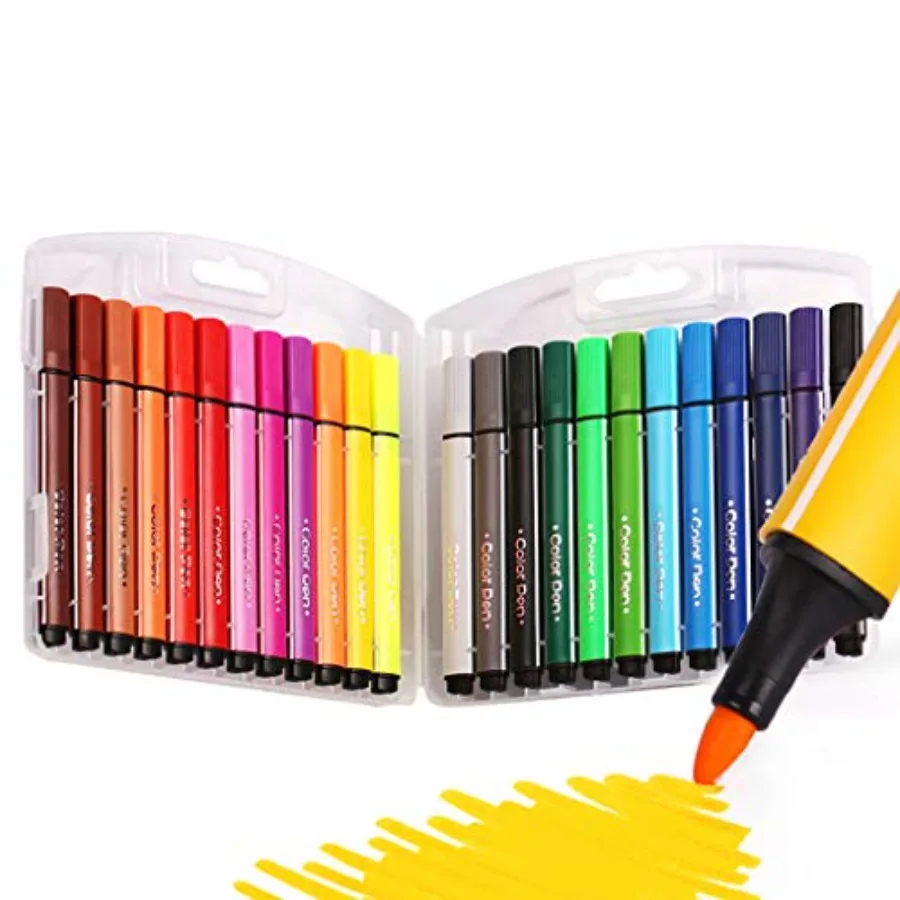 Coloring Markers Washable Markers for 24 Colored Felt Tip Pens Art Marker Set with Carrying Case Water Based Drawing Pens for A
Coloring Markers Washable Markers for 24 Colored Felt Tip Pens Art Marker Set with Carrying Case Water Based Drawing Pens for A