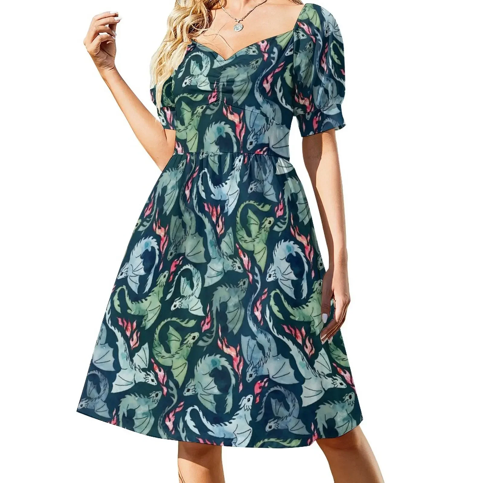 Dragon fire dark blue & green Short-Sleeved Dress Dress for girls Beachwear women's dresses luxury Women's clothing
Dragon fire dark blue & green Short-Sleeved Dress Dress for girls Beachwear women's dresses luxury Women's clothing